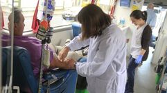 Unidad m�vil de donaci�n de sangre.  El D�a Mundial del Donante de Sangre incide este a�o en el car�cter solidario de este acto