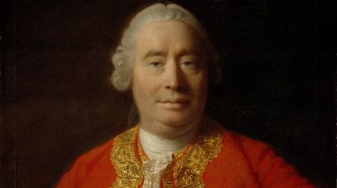 DAVID HUME. Detalle del retrato del filsofo escocs y pilar de la Ilustracin europea David Hume (1711-1776) realizado al leo por el pintor Allan Ramsay en 1776. El libro de Critchley incluye como posfacio el brillante opsculo sobre el suicidio que escribi Hume, y que se public de forma pstuma.