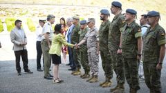 La ministra de Defensa, Margarita Robles, en su visita a la Brilat el pasado 23 de agosto.