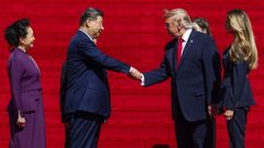 Xi y Trump se estrechan la mano tras su visita a los Archivos Nacionales