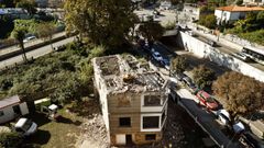 Obras de derribo del chalet de Gran V�a 59.
