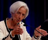 Lagarde, ayer durante su intervenci�n en la runi�n anual del FMI. 