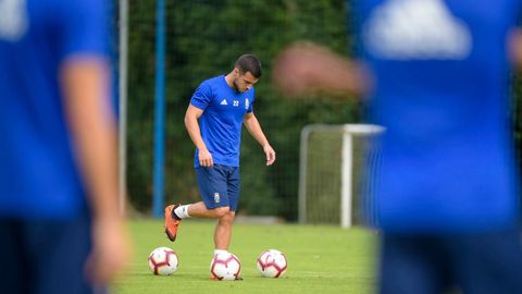 Joselu Requexon Real Oviedo.Joselu, en El Requexon