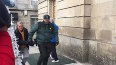 Miguel Rosendo llega al juzgado de Tui
