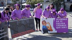 Imagen de archivo de una movilizacin de alumnas de FP en Pontevedra reivindicando su presencia en esta etapa