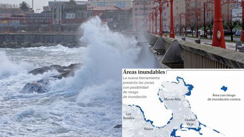 Zonas inundables en A Coruña.Zonas inundables en A Coruña