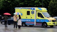 Una ambulancia de Soporte Vital B�sico en Vilagarc�a