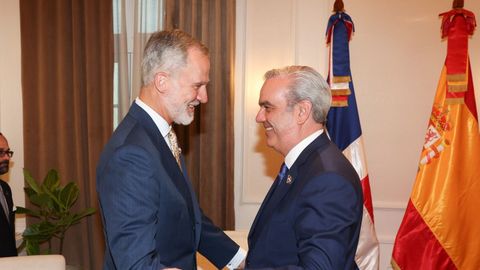 Felipe VI y Luis Abinader en el encuentro que mantuvieron en Santo Domingo