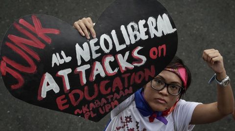 Marcha de protesta en Filipinas.