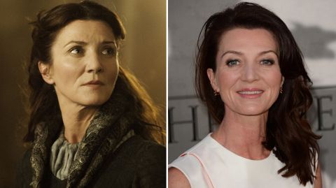 MICHELLE FAIRLEY. Para el papel de Catelyn Stark, esta actriz británica de 51 años, también pierde su color natural de pelo