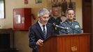 El ministro del Interior, Fernando Grande-Marlaska, interviene durante su visita al grupo de Polic�a Judicial, UDYCO, UFAM en la comandancia de la Guardia Civil en Melilla, en una imagen de archivo.