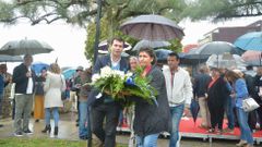 Gonzalo Caballero en la ofrenda de flores del PSdeG-PSOE a Castelao por el D�a de Galicia