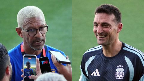Djalminha y Scaloni se reencontraron en la previa del debut mundialista de Argentina.