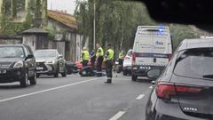 Colisi�n de un motorista con un coche en Ferrol