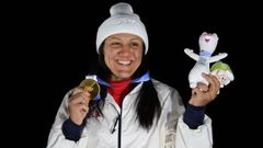 La estadounidense Elana Meyers Taylor, con la medalla de oro en los Juegos Ol�mpicos de Invierno