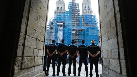 Fuerzas de seguridad en la Plaza del Obradoiro