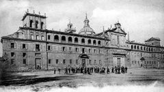 La explanada del Colegio del Cardenal en 1910, el a�o del intento de segregaci�n de Lugo