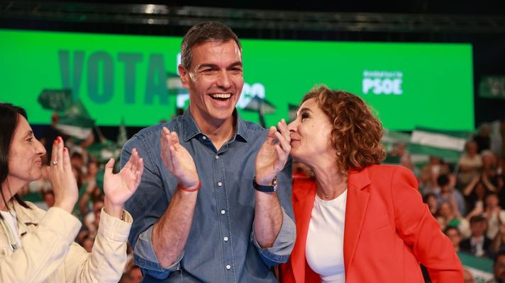 Pedro S�nchez, durante un mitin de la campa�a del PSOE a las elecciones andaluzas.