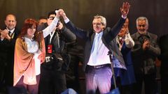 Cristina Fern�ndez de Kirchner, candidata a la vicepresidencia, y el aspirante presidencial del Frente de Todos, Alberto Fern�ndez