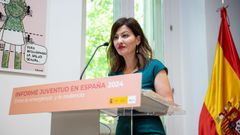 La ministra de Juventud e Infancia, Sira Rego, durante la presentacin del informe