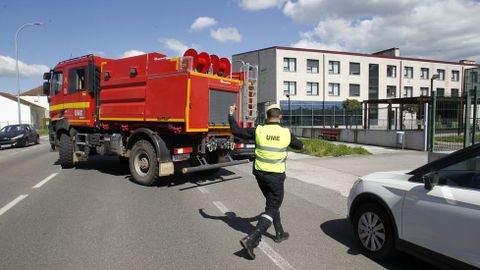 Despliegue de la UME, la pasada semana, tras el primer positivo en la residencia del Mor�n