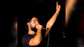 El m�sico Pablo Carballo durante su concierto en el Rockarballo de A Milagrosa.