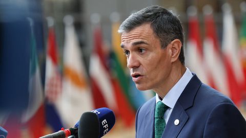 Pedro Sánchez en su asistencia al Consejo Europeo.