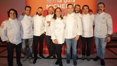 Cocineros gallegos que fueron premiados en la gala de la Gu�a Michelin del 2015, que se celebr� en Santiago