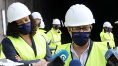 La conselleira Rosa Quintana se pronunci� sobre la crisis pesquera durante la visita a las obras del tren al puerto exterior de Ferrol