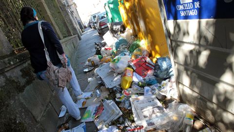 Imagen de archivo de los efectos de la huelga en�la ciudad en el Xacobeo del 2010