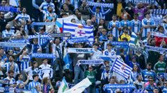 Aficionados del D�por durante el duelo frente al Andorra en Riazor
