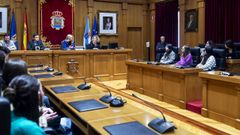 Los alumnos visitaron el sal�n de plenos.