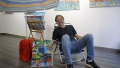 El artista coru��s Jimmy Burque inaugur� una exposici�n en la galer�a de Arga en la calle Costa Rica