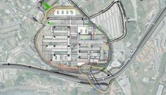 Plano de los futuros accesos al Novo Chuac con el nuevo enlace a dos niveles con la AC-12 que conectar� con el anillo perimetral que rodear� el Hospital A Coru�a