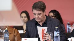 Besteiro, en enero, durante la reuni�n del comit� nacional del PSdeG.