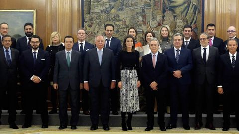 La reina Letizia, durante una audiencia en el Palacio de La Zarzuela 