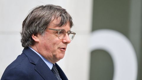 Puigdemont, este martes en Bruselas, antes de su reunión con Illa.