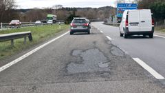 Carril izquierdo de la A-6 cerca de Rbade