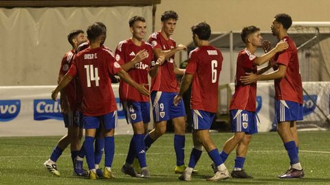 Los jugadores del Bergantios celebrando un gol esta temporada