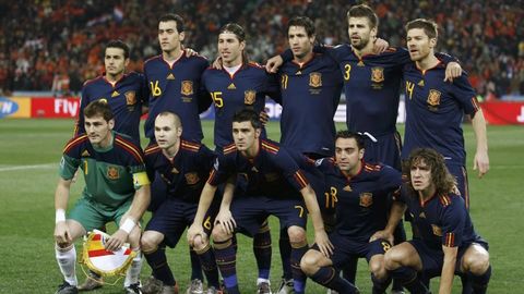 Alineaci�n de Espa�a en la final del Mundial de Sud�frica en el 2010.