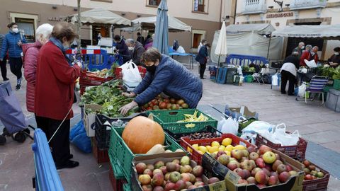 Vista del mercado semanal de El Font�n en Oviedo