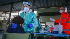 Imagen del cribado realizado en el pabell�n de A Barqui�a esta semana