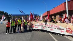 CCOO de Asturias y Le�n exigiendo la supresi�n del peaje del Huerna, en la AP-66