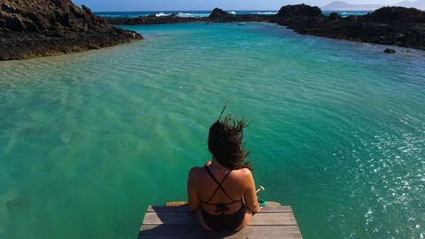 In�s en la Isla de Lobos, en Fuerteventura