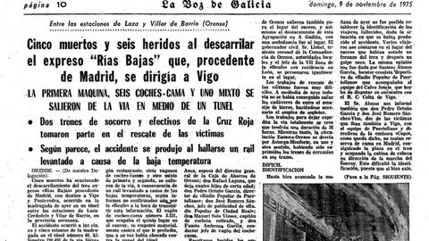 P�gina 10 de La Voz de Galicia 9 domingo 1975.