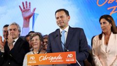 El lder conservador portugus Lus Montenegro, durante la noche electoral