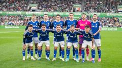 Once inicial del Real Oviedo ante el Racing