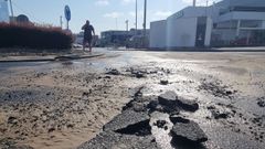 Rorura de una tuberia de agua en A Gndara