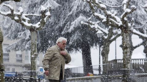Nieve en Castro Caldelas (Ourense).