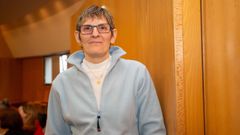 Ana �lvarez, de la Asociaci�n Huntington Galicia, este viernes, en el Hospital Montecelo, en Pontevedra